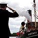 Portwey 90yr old Steam Tug takes Royal Navy Salute 2