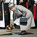 H M lays flowers at the victims memorial