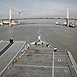 HMS Ark Royal approaching QEII Bridge